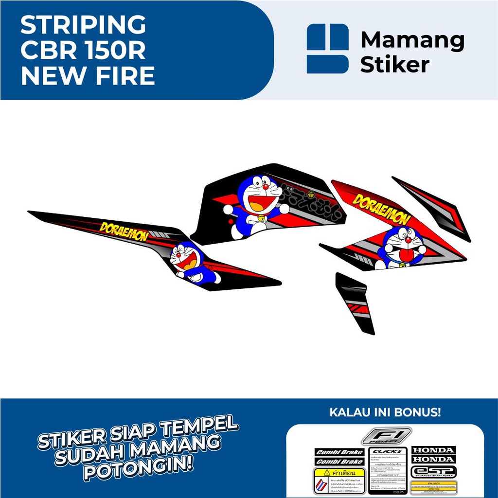 STRIPING CB150R NEW STREETFIRE VARIASI 1 DORAEMON/STIKER CB 150R STREET FIRE ORIGINAL/STICKER LIS HO