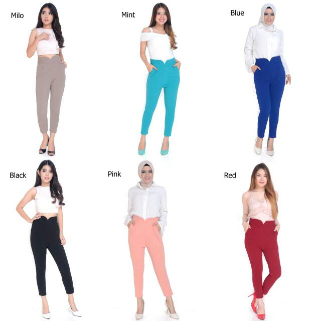 CELANA PANJANG HIGHWAIST BAHAN CREP FIT TO XL