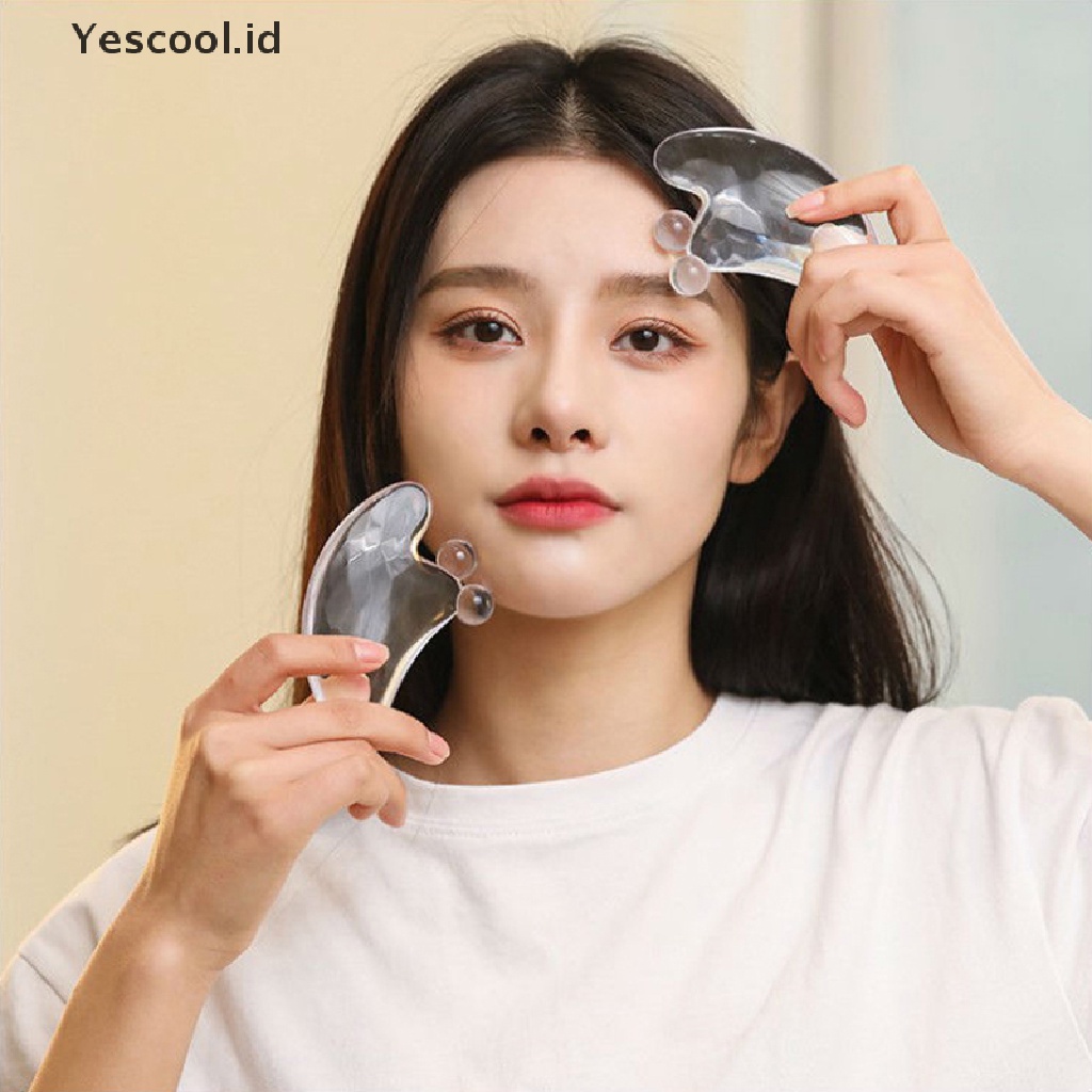 【Yescool】 face gua sha board facial scraping plate face body massage tool heart-shaped .