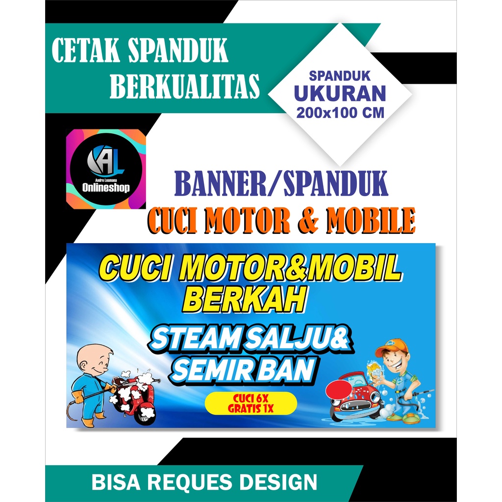 Spanduk, Banner Cuci Motor & Mobil