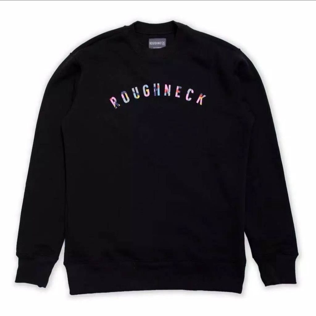 SWEATER ROUGHNECK BASIS CREWNEK PRIA WANITA TERBARU BLACK EDITION / SWEATER ROUGHNECK / SWEATER PRIA TEBAL