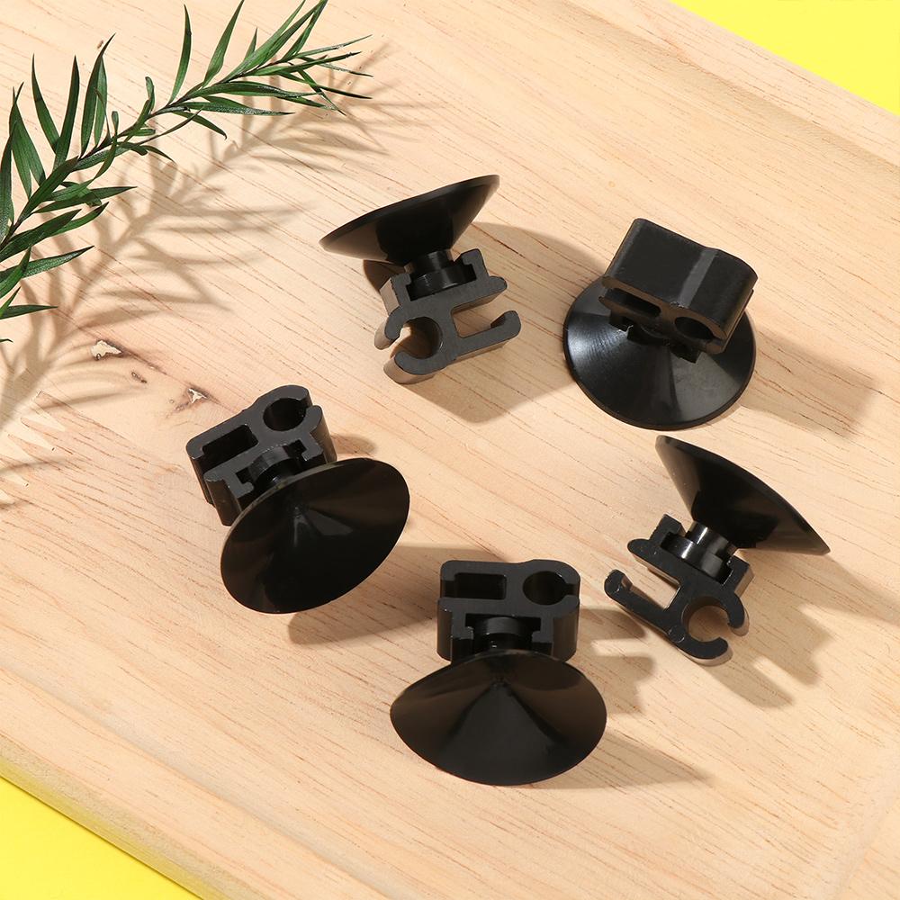 Chookyy 5pcs Klip Dual-Kartu Gesper Kabel Listrik Nyaman Fish Tank Line Holder Suction Cups