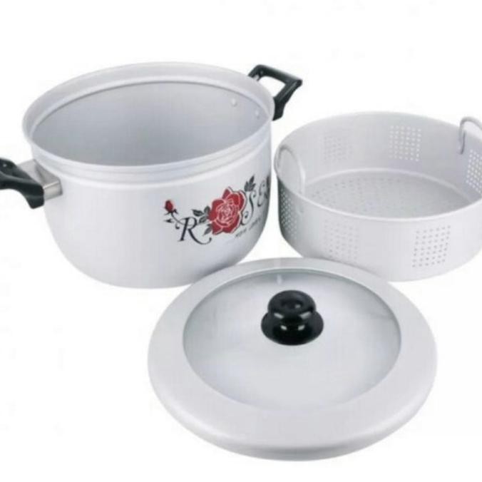 Panci kukusan maspion 37cm panci steamer tutup kaca