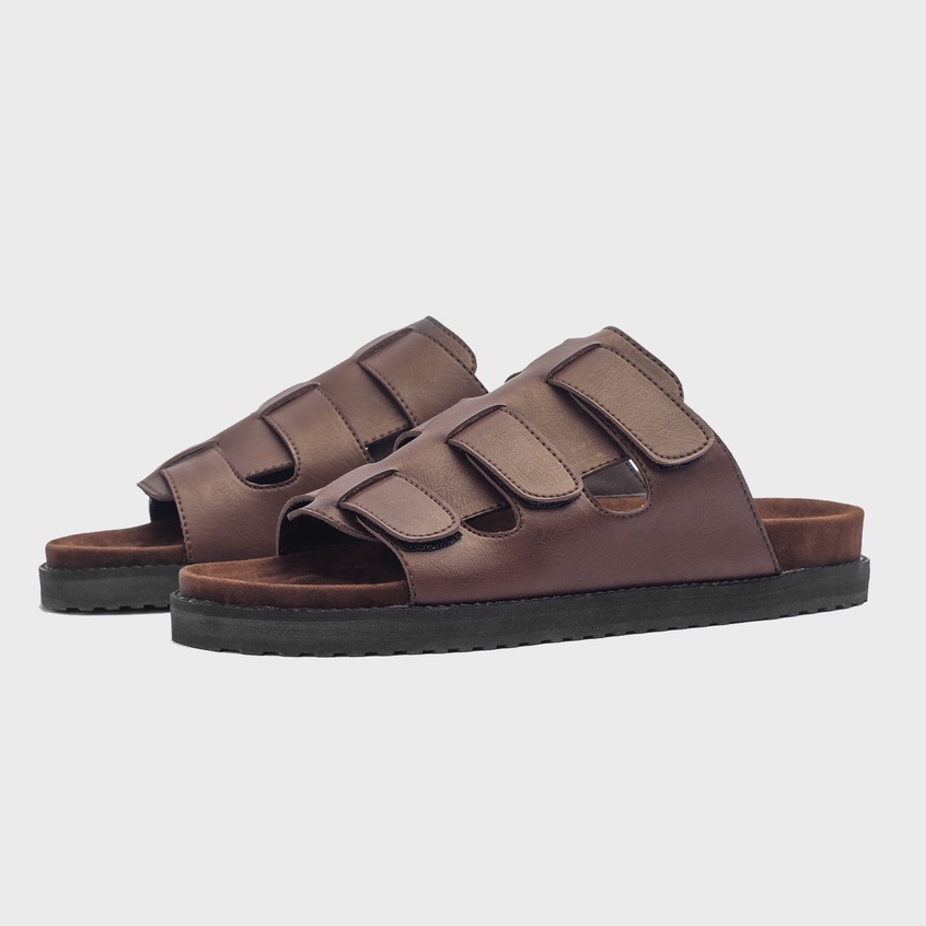 Chamber Brown | Sendal Casual Coklat Original Kasual Chunky Pria Cowok Sandal | FORIND x Giant Flames