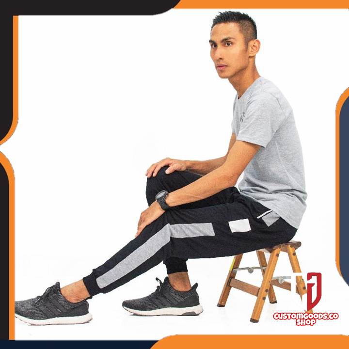 PANTS ZIPPER SIDE GYM CELANA TRAINING PRIA | JOGER PANTS PRIA | CELANA STRIPE PRIA | CELANA SANTAI