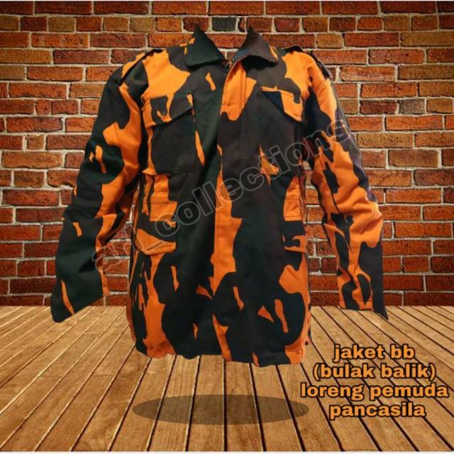 Jaket BB ( bulak balik)loreng pemuda pancasila/jaket loreng army PP/jaket parka loreng