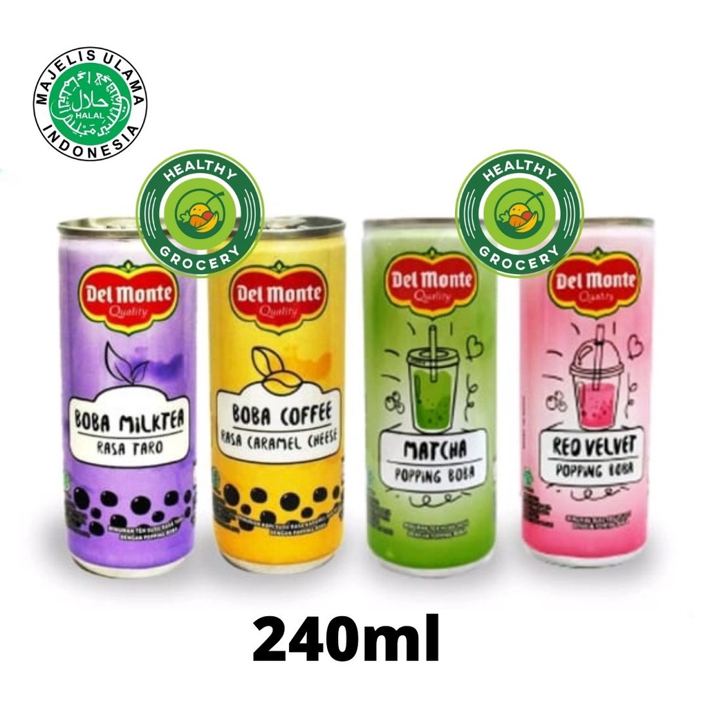 

Del Monte Boba Milk Tea Taro / Coffee Caramel Cheese / Matcha / Red Velvet 240ml