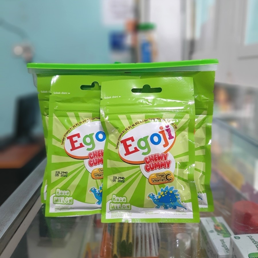 EGOJI CHEWY GUMMY - Permen Kunyah Vitamin Nutrisi Anak Rasa Melon Sachet Isi 10