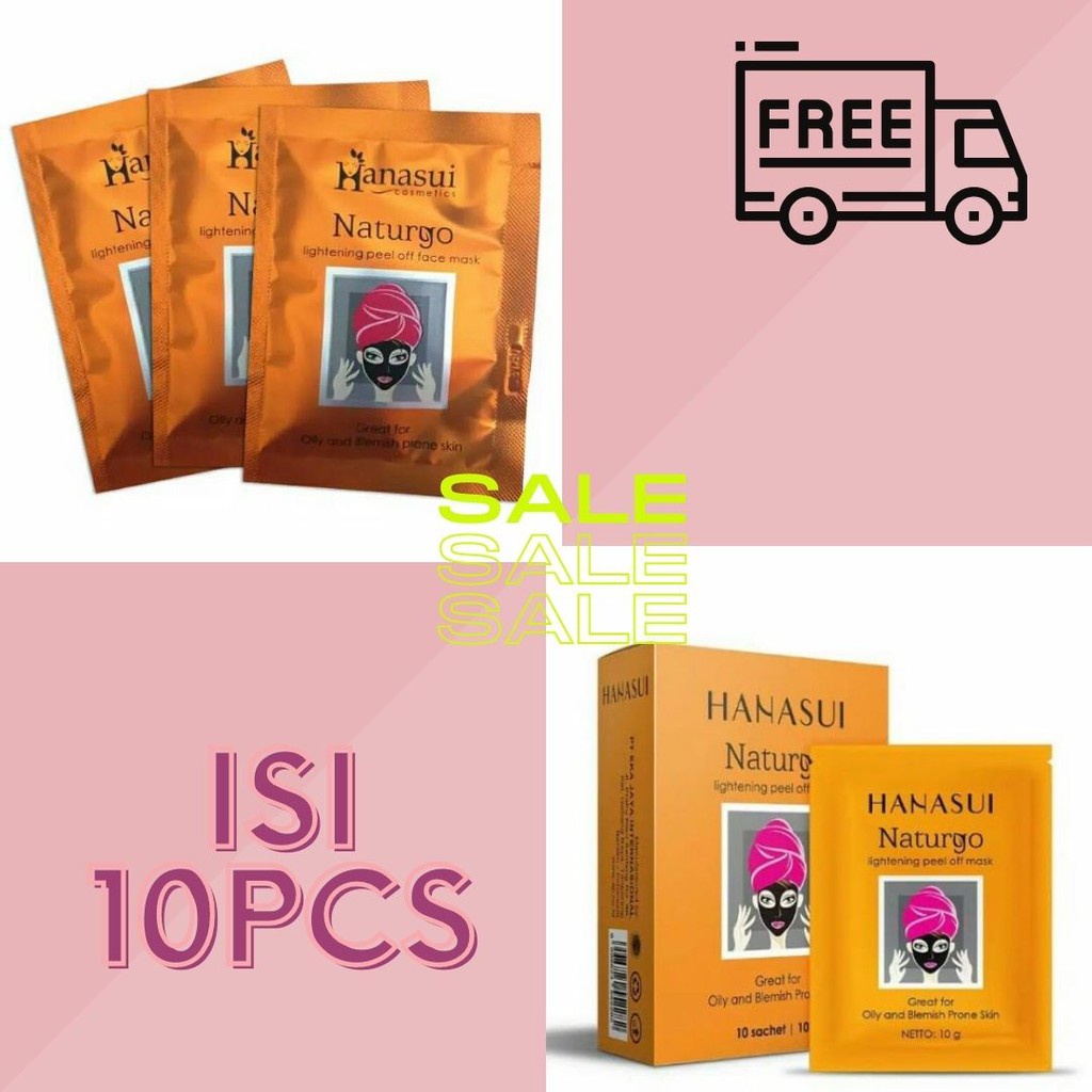 [ISI 10PCS] HANASUI Masker HITAM Naturgo PERBOX