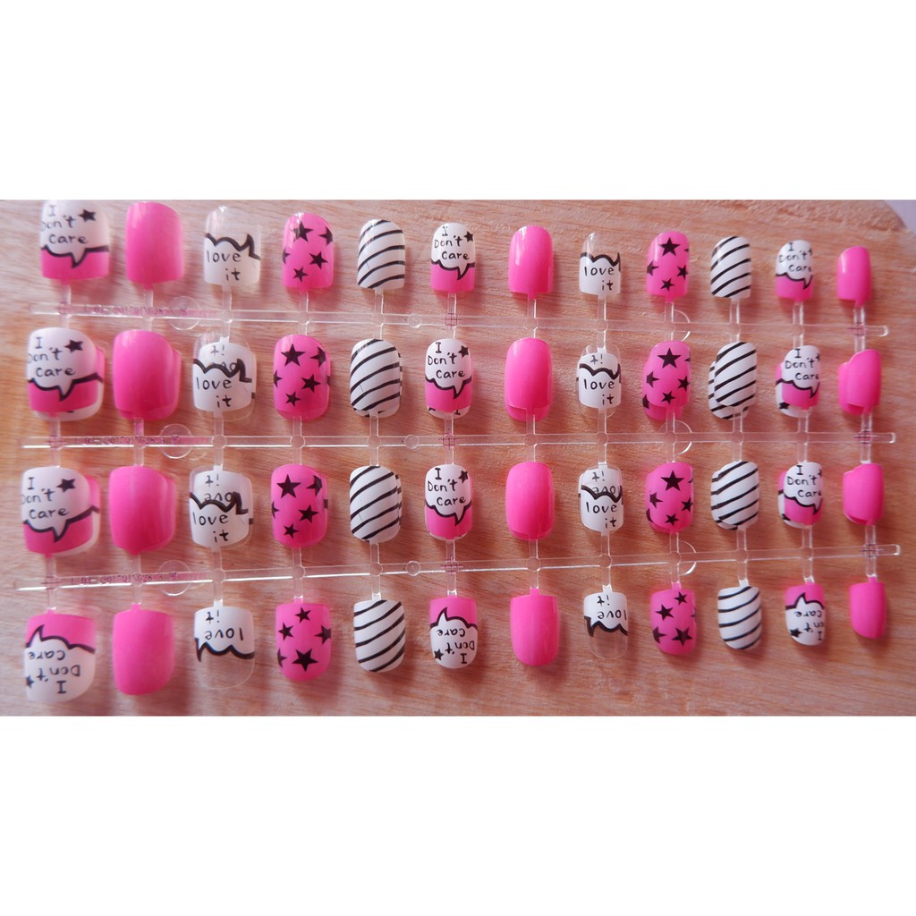 KUKU PALSU KARAKTER PRINTED NAILS KODE ROSE 18B47