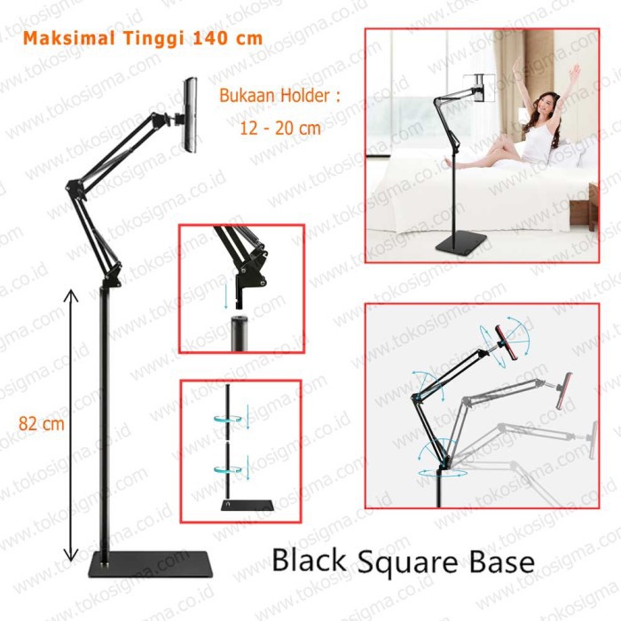 HOLDER TABLET HP BRACKET STAND LANTAI FLOOR FLAT LAY OVERHEAD BOOM ARM