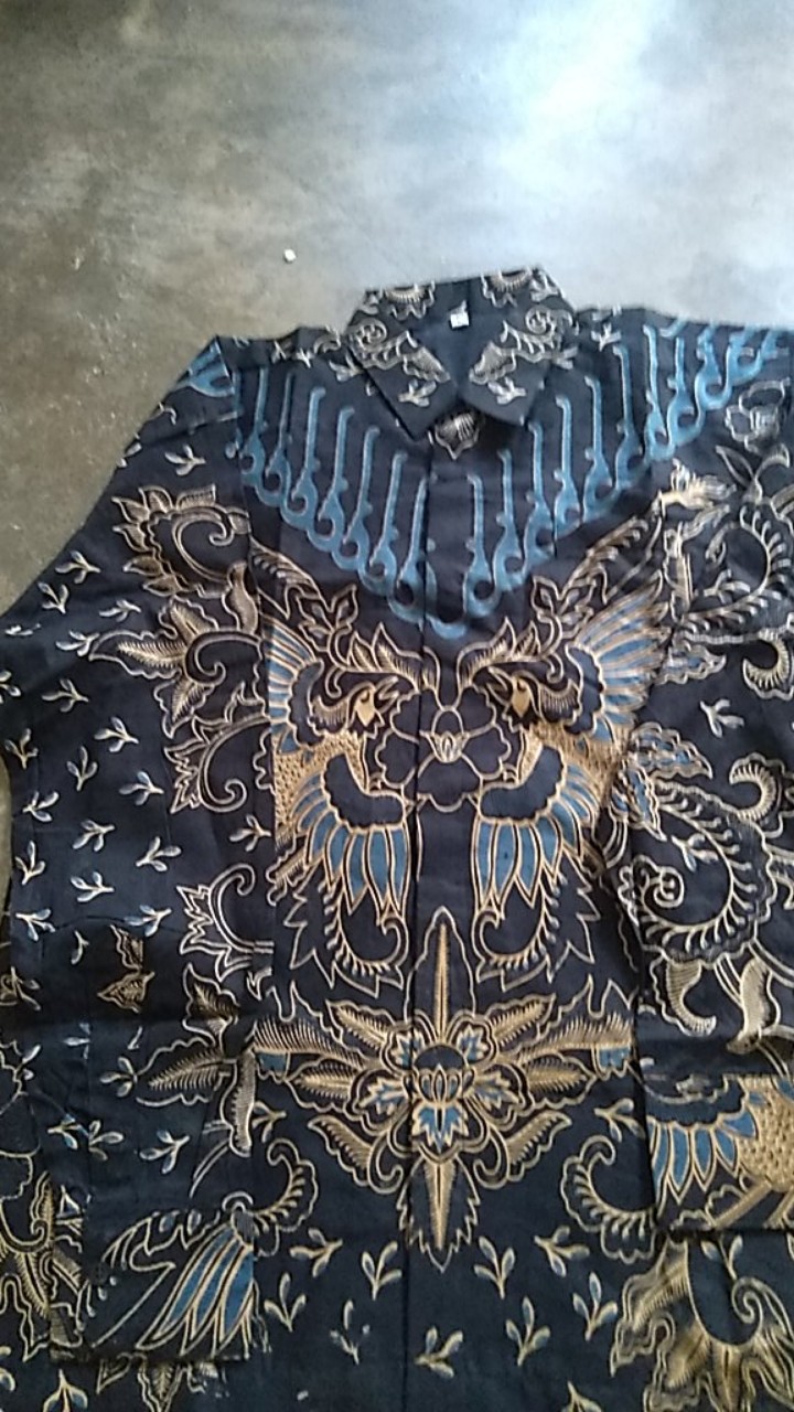 Peksi Biru Kemeja Batik Pria Modern Solo Atasan Batik By Kharis