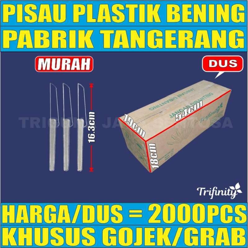 Pisau plastik 2000pcs/pisau kue/pisau steak/pisau makan bening