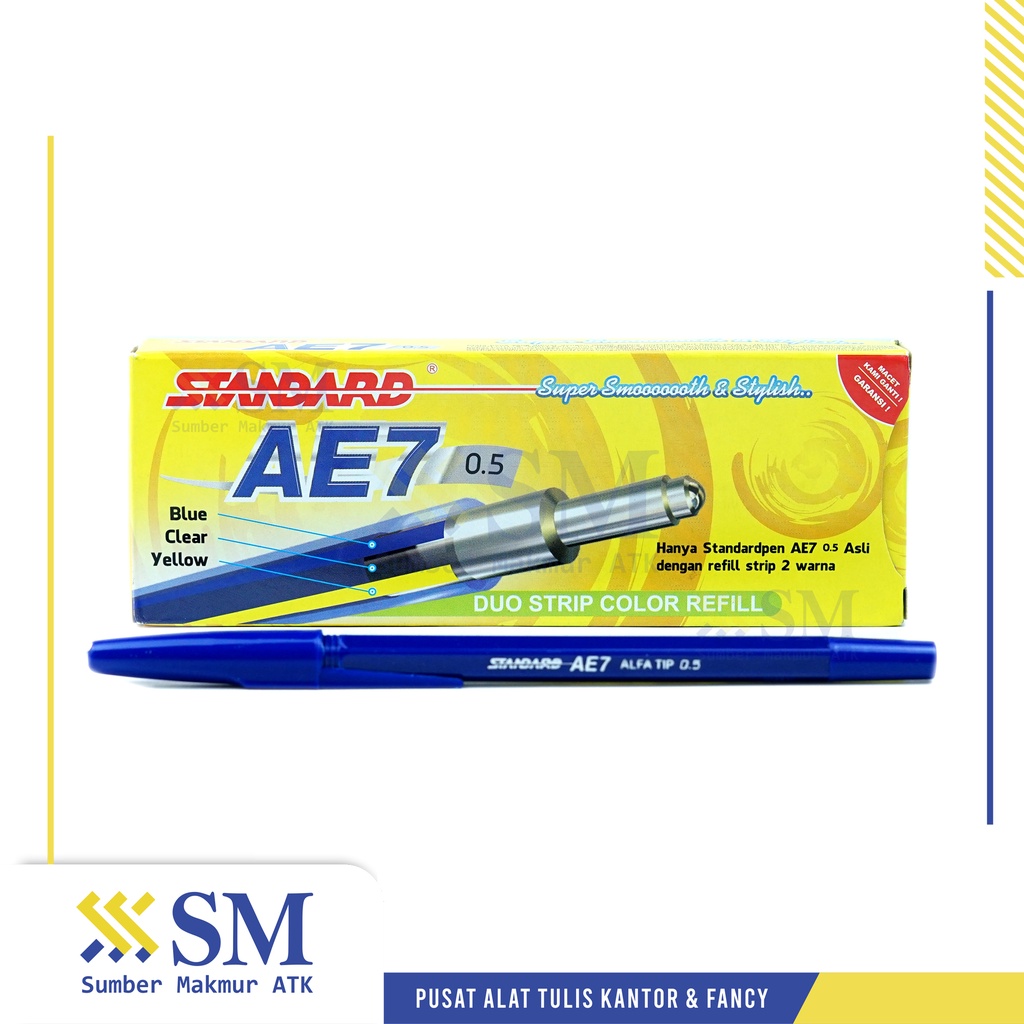 

(PAK) PULPEN / BALLPOINT STANDARD AE7 BIRU ISI 12 PCS