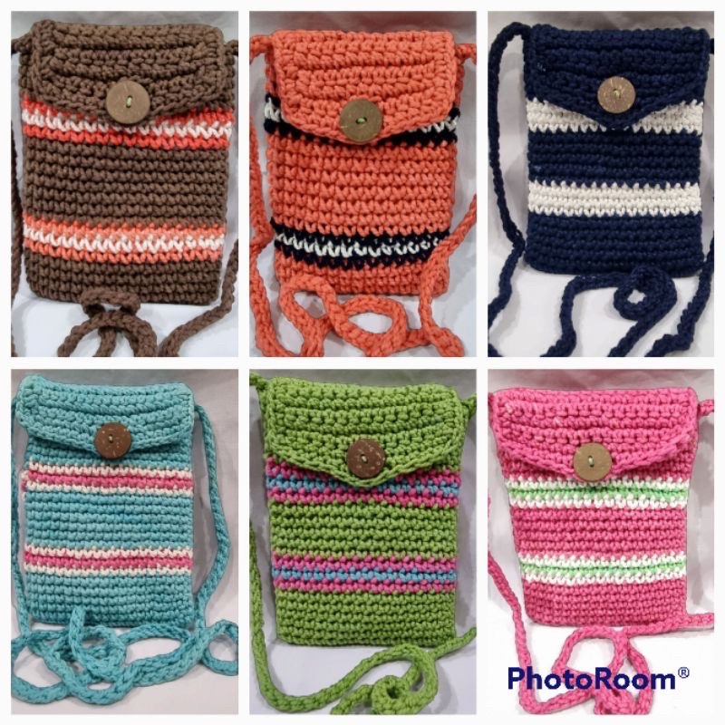 Tas hp wanita/ Tas hp selempang/ Tas hp rajut/Tas rajut hp/ Tas rajut/  Tas hp benang/ Sling bag