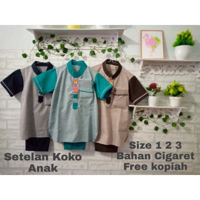 Set koko anak cigaret free kopiah