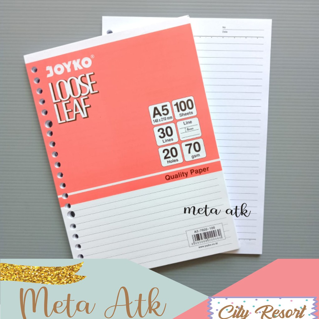 

Loose Leaf / Isi Kertas File / Binder Joyko A5-7020 100 Lembar