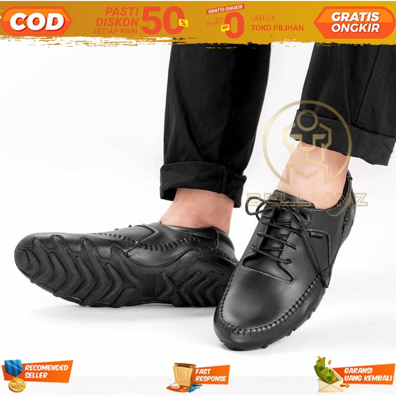 Sepatu Kulit Asli Pria Model Oxford Casual Sol Gurita Pantopel Temali Original Kantor Formal Pansus 