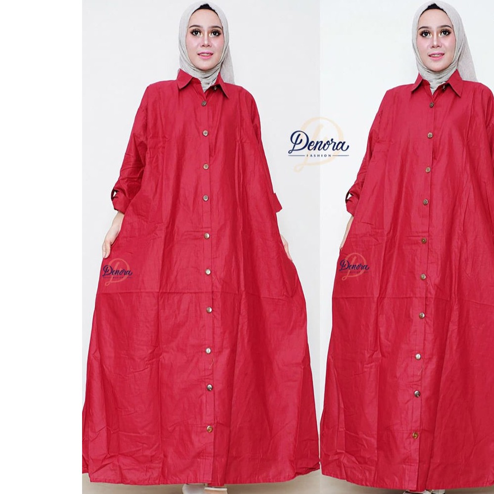AGNES JUMBO MAXY - MATT KATUN ALL SIZE FIT XXXXL - LD 140 BUSUI - KANCING DEPAN LENGAN GULUNG CANTIK