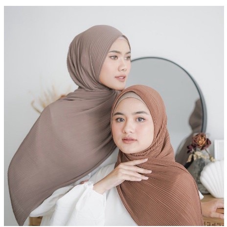 PASHMINA PLISKET BAHAN CERUTY PREMIUM PLISKET FULL LIDI TANPA GARIS TENGAH PART 2