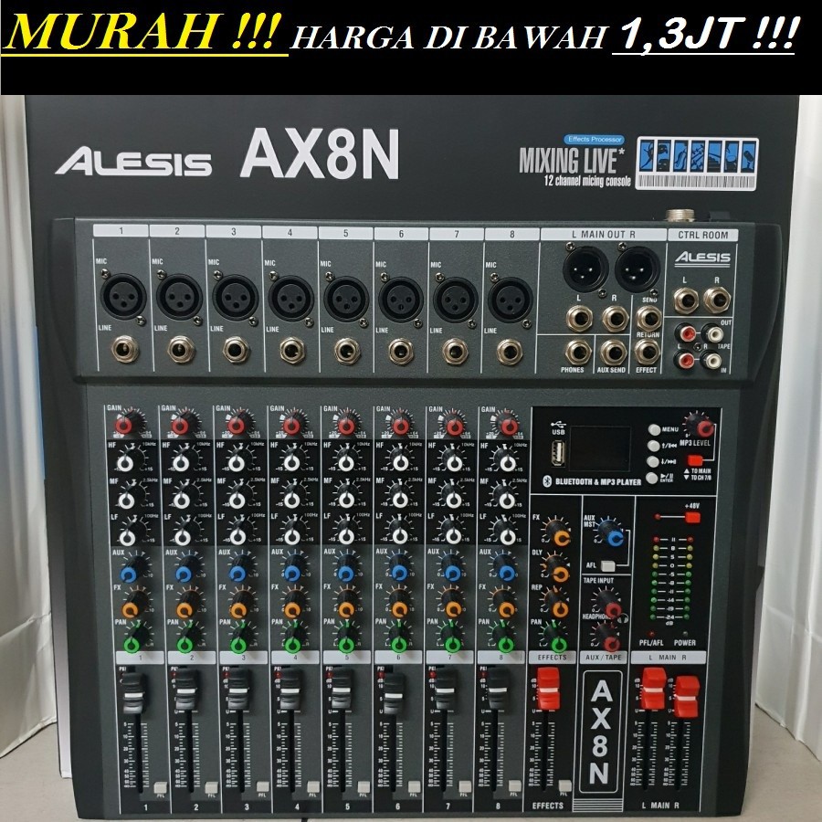 audio mixer alesis ax8n ( 8 channel full )usb-mp3-bluetooth