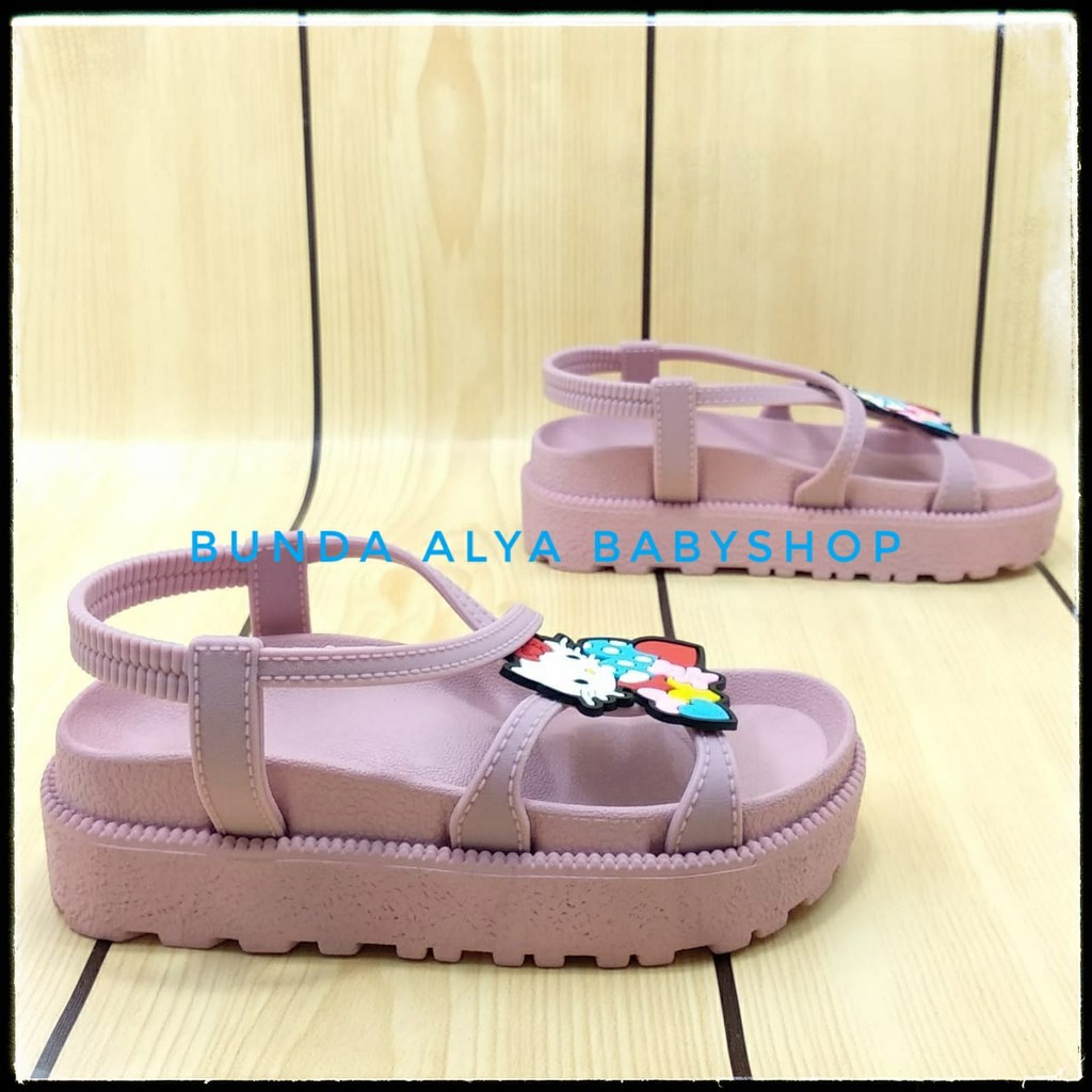 Sandal Anak Perempuan Jelly Usia 2 3 4 5 6 7 Tahun PINK - Sandal Anak Cewek Heels Tali Size 24 - 35 Karet Anti Licin