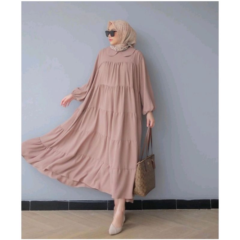 LINTANG MIDI DRESS BAHAN KATUN RAYON VISCOSE