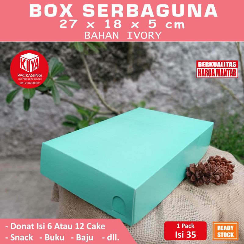 

kotak 27x18.5x5 sepax isi 35 untuk kue donat kotak kado