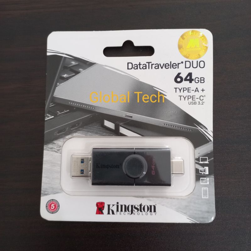 KINGSTON FLASH DRIVE DATA TRAVELER DUO 64GB PORT A + PORT C DISK OTG