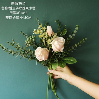 9月新品 Ins風米拉玫瑰花束仿真花家居裝飾婚慶假花拍照拍攝道具yc1052 Shopee Indonesia