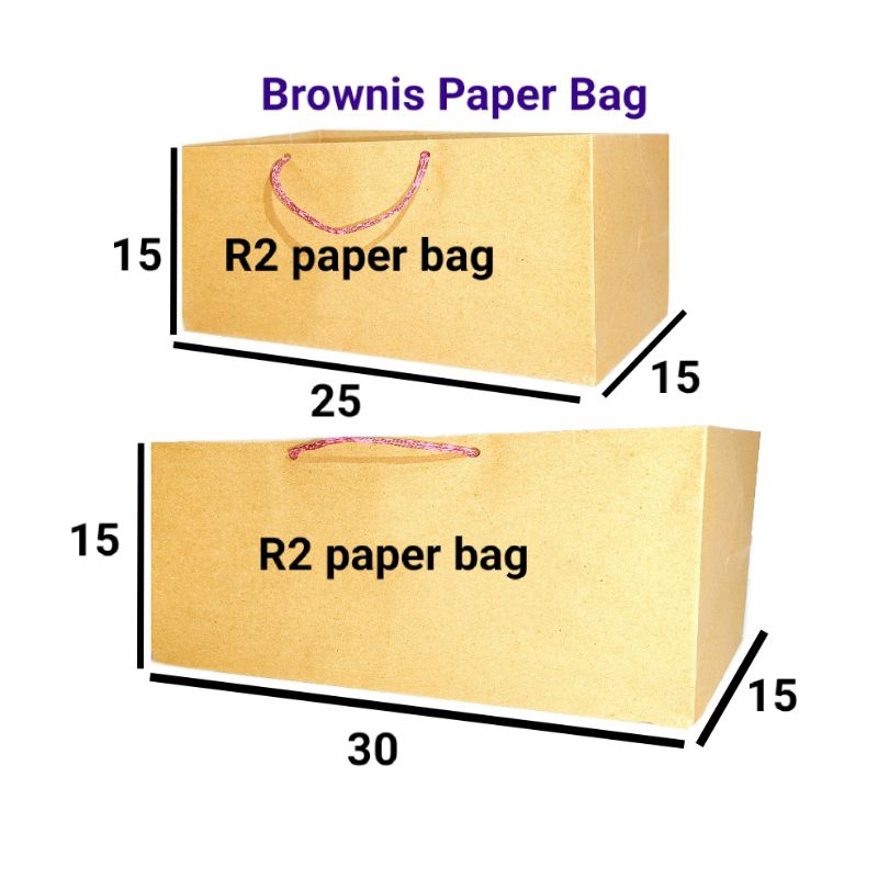 

Paper bag Custom kemasan Brownies Coklat polos 15x25x15 # 15x30x15