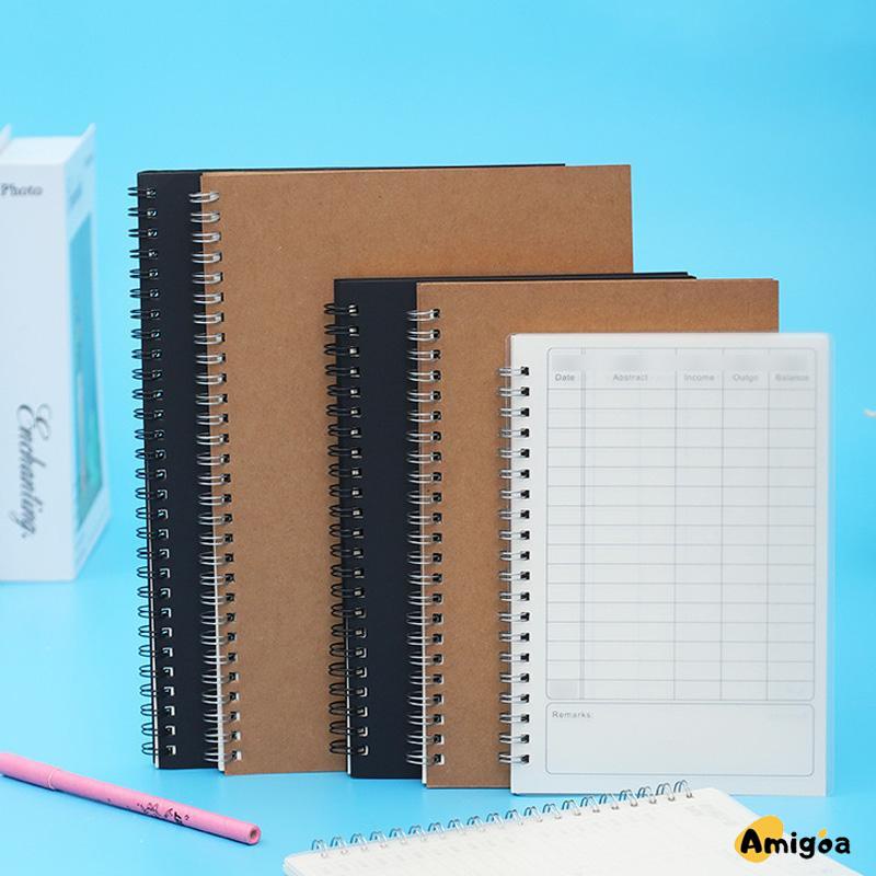 A5 Kraft Paper Coil Book Simple Student Notebook Meeting Notepad Buku Akuntansi Portabel - AG2