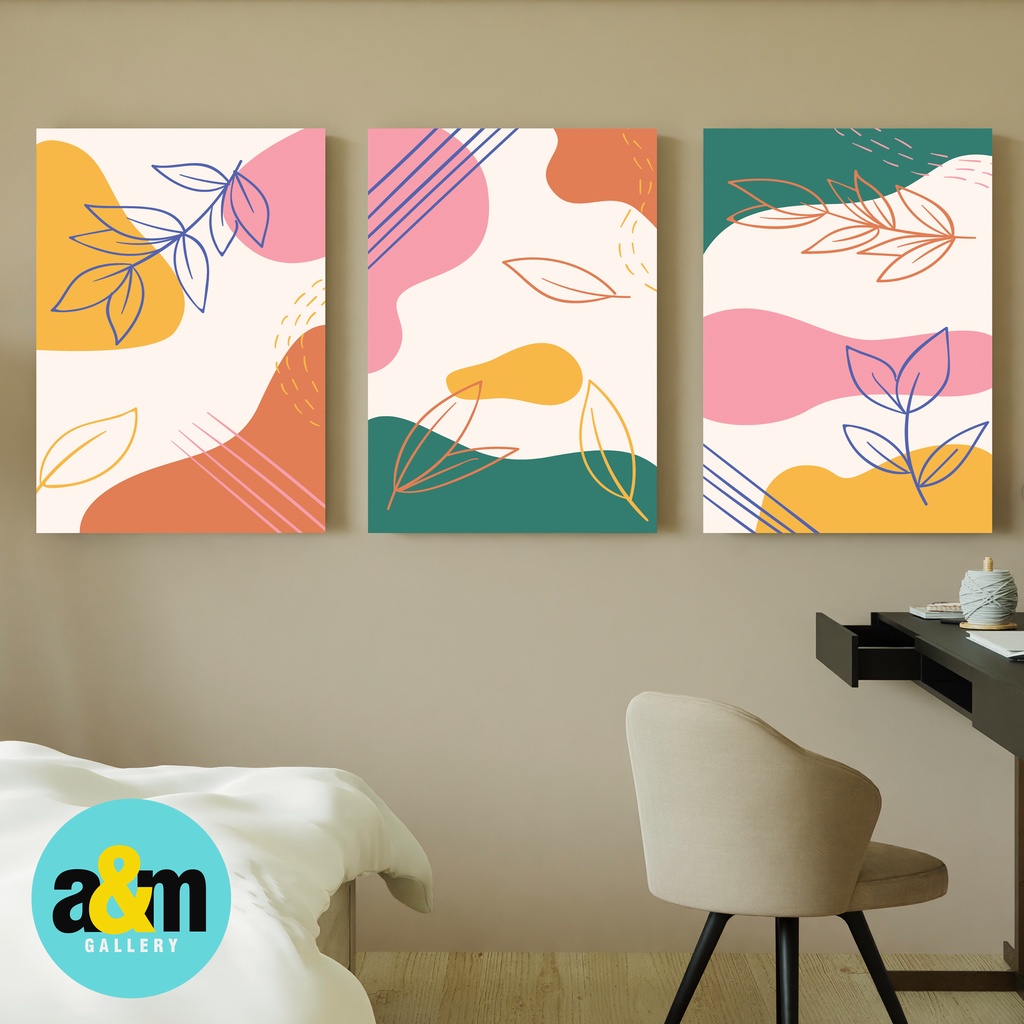 Hiasan Dinding Abstrak (A4) Pajangan Dekorasi Dinding Pajangan Rumah Wall Decor Tema Abstrak - A&amp;M