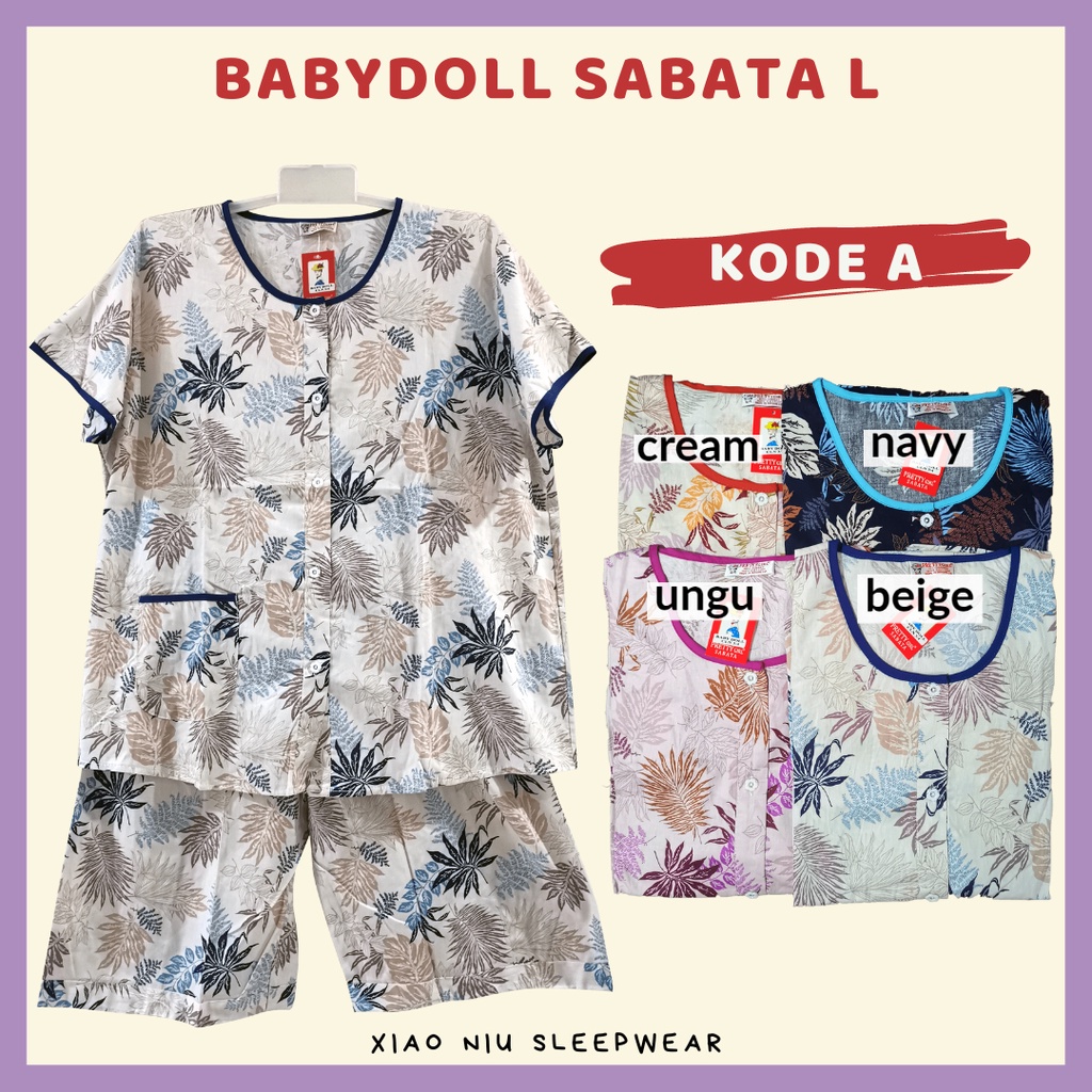 Setelan Babydoll Baju Tidur Katun Jepang Sabata Wanita Pretty Girl LD 116 / Piyama Busui