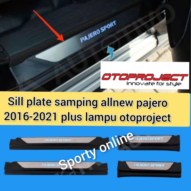 Sill plate samping allnew pajero 2016-2021 plus lampu