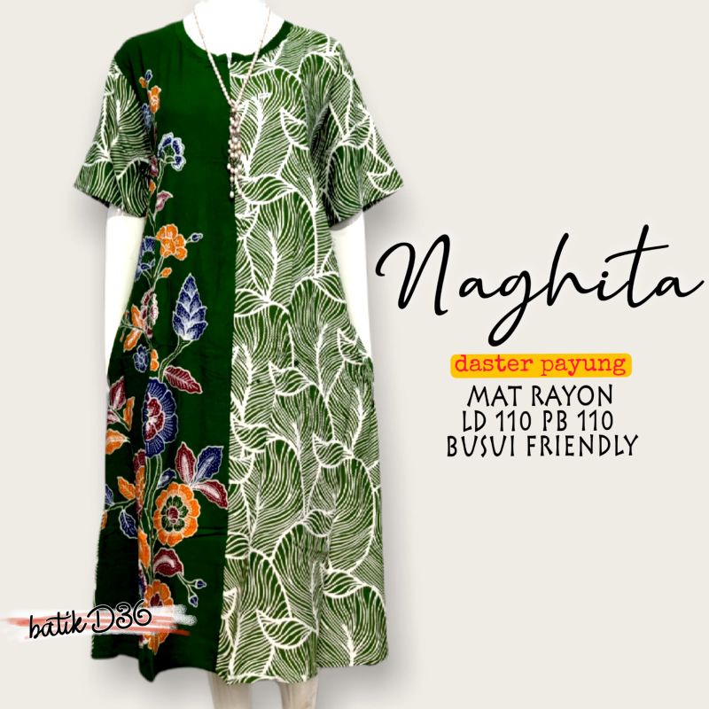 (Alesha) Baju Tidur Wanita Homeydress Daster Klok Payung Motif Seling Bunga Busui Friendly