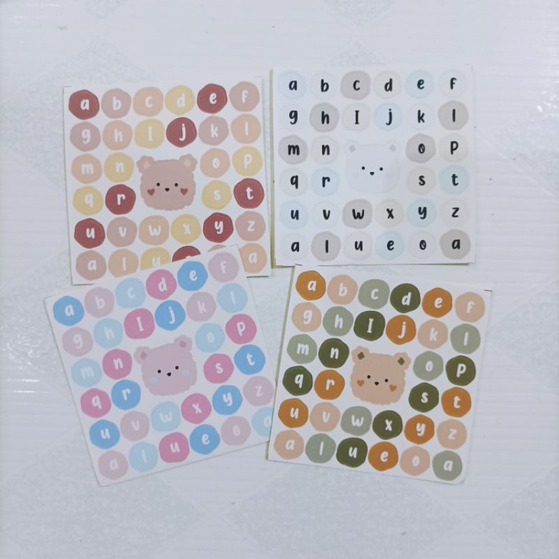 

KIANDAA SS0015 sticker huruf kiss cut motif beruang abjad alfabet inggris alphabet polcos polaroid pc KIANDA