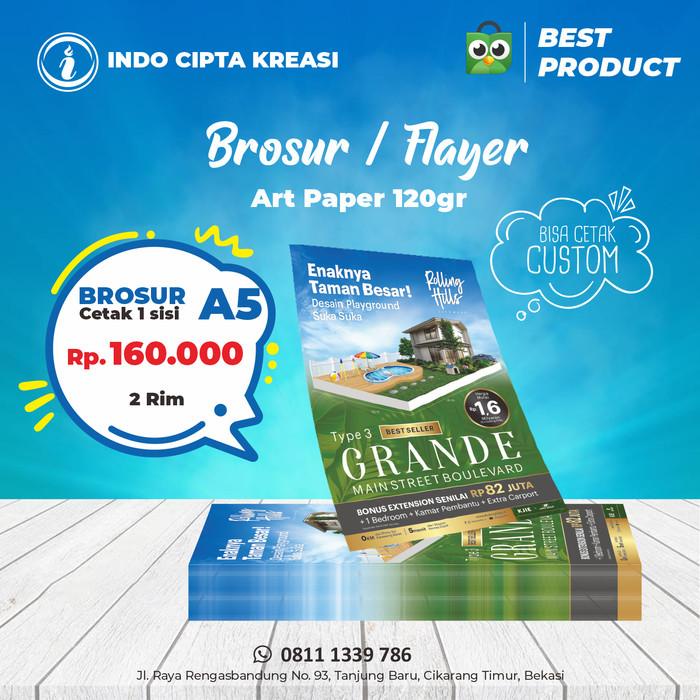 

Cetak Brosur A5 (1 Sisi ) 2 Rim / 1000 Lbr | Art Paper 120 Gr Murah !