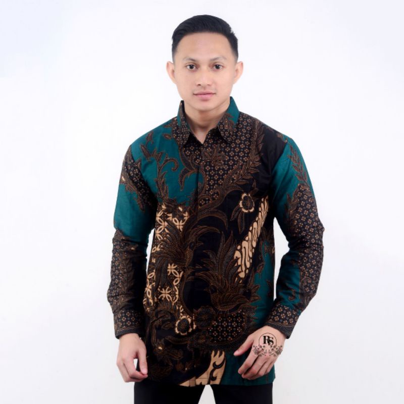 kemeja batik pria modern lengan panjang