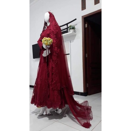 gaun pengantin syari muslimah