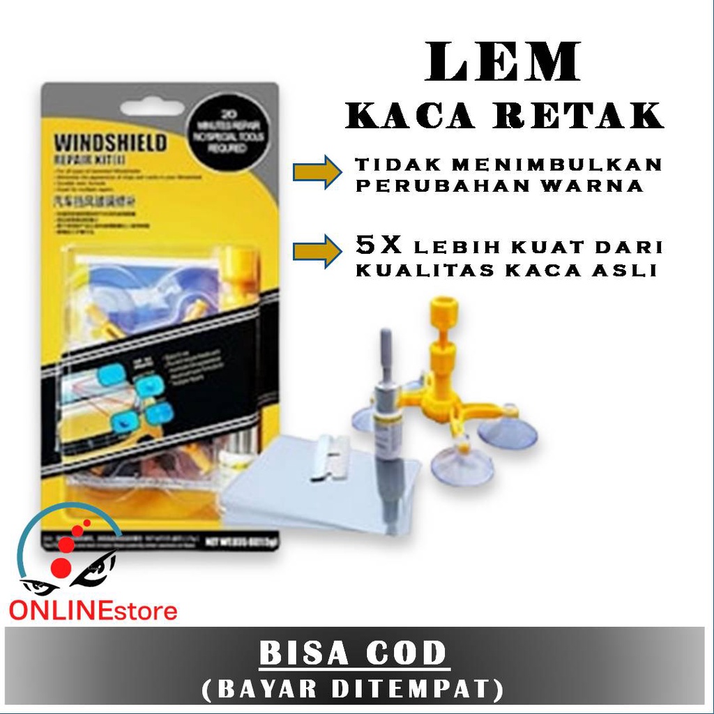 Windshield Repair Kit Glass Penghilang Retak Kaca Mobil Lem Perekat Kaca Mobil Handphone Hp Aquarium Retak Tanpa Bekas Asli Ampuh Original