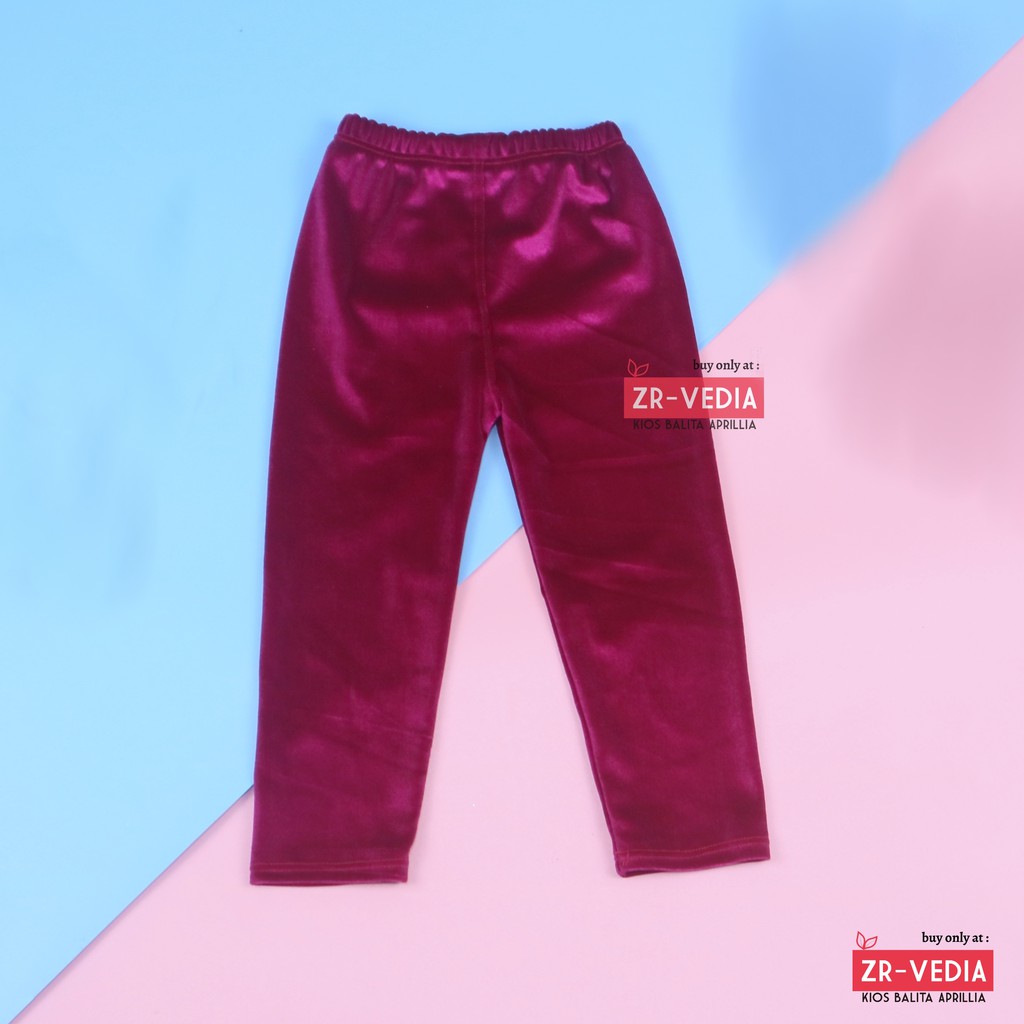 Legging Cleo 10-12 Tahun / Celana Leging Pants Anak Cewek Polos Perempuan Bludru Panjang Import