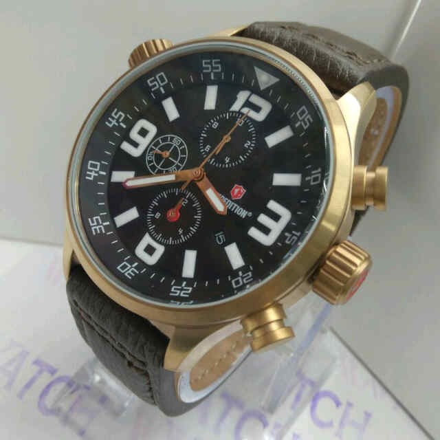 jam tangan pria expedition 6318 / 6713 original tali kulit chronograph