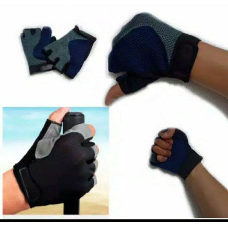 [COD] BIG PROMO Sarung Tangan Sepeda Half Finger bicycle cloth gloves gowes murah grosiran