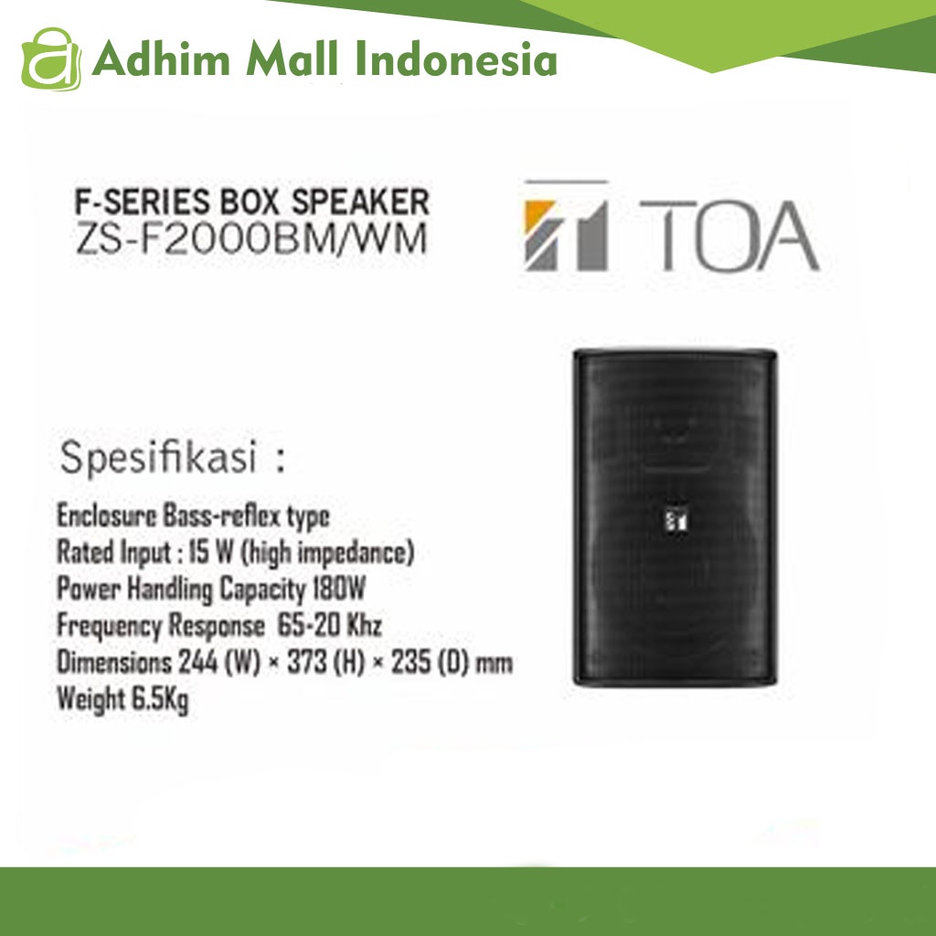 SPEAKER TOA F2000BM