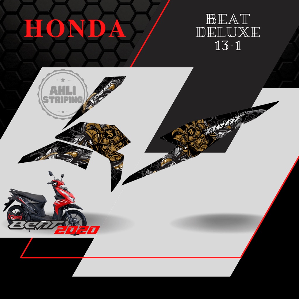 Sticker Striping List Variasi HOLOGRAM Beat Deluxe 2020 SF AH 13