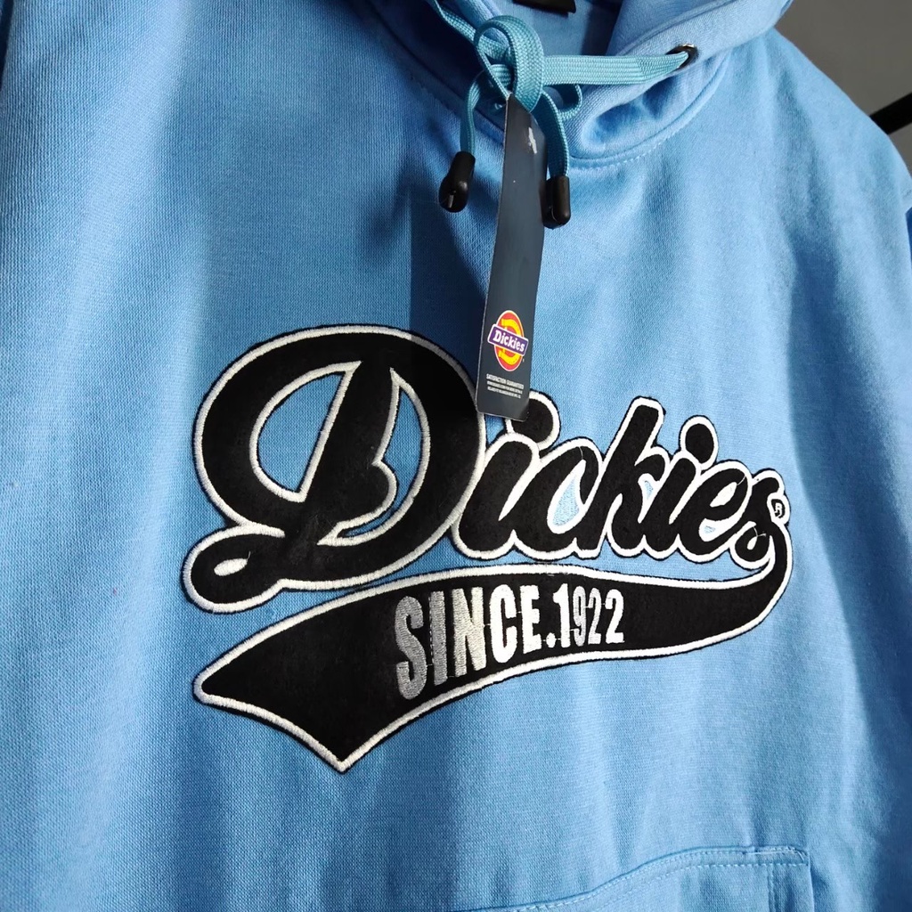 sweater hoodie DICKIES biru/fullbordir/sweater hoodie catton fleece tebal/sweater fashion pria dan wanita/bisa bayar di tempat