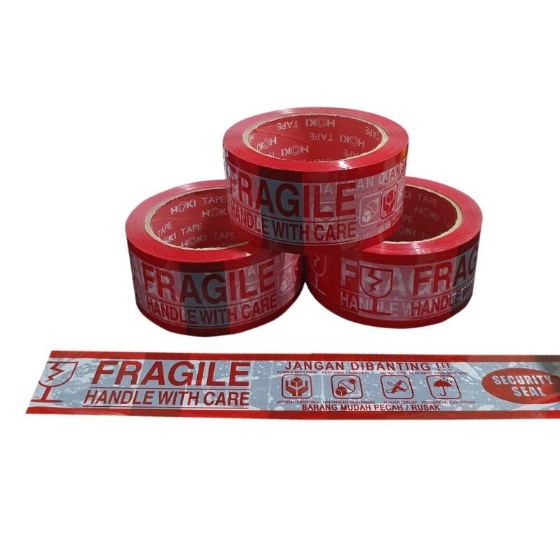 

Lakban FRAGILE Jangan Dibanting (HOKI/ HERO TAPE 48 mm x 90 Yard )