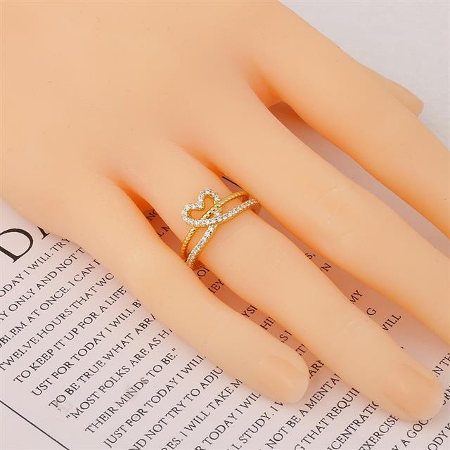 Ornamen Cinta bintang cincin terbuka cincin kepribadian double layer internet influencer snap jalan