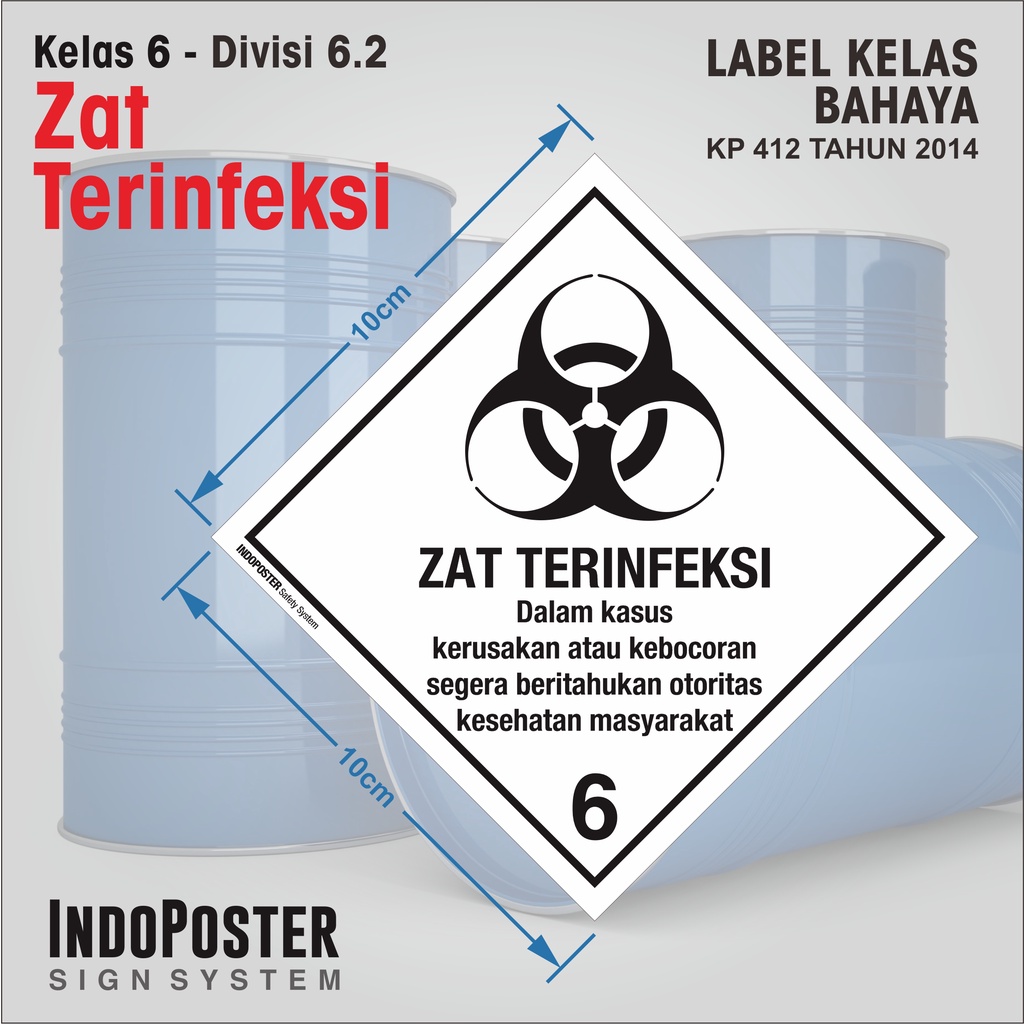 

Stiker IATA Label Kelas Material Bahaya Dangerous Goods - Zat Terinfeksi Infectious Substances